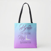 Beautiful Bridal Geschenk Ombre Blue und Lavender Tasche (Vorderseite)
