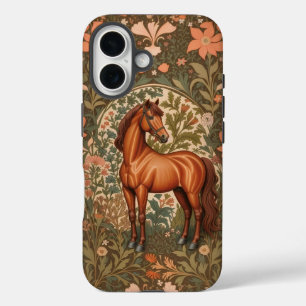 Beautiful Brown Horse William Morris Inspiriert iPhone 16 Hülle