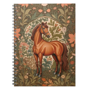 Beautiful Brown Horse William Morris Inspiriert Notizblock