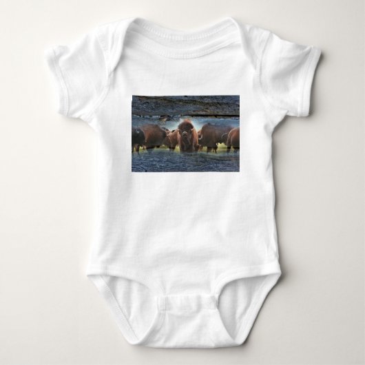 Beautiful Buffalo Herd Baby Strampler (Vorderseite)