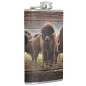Beautiful Buffalo Herd Flachmann (Rechts)