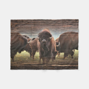 Beautiful Buffalo Herd Fleecedecke