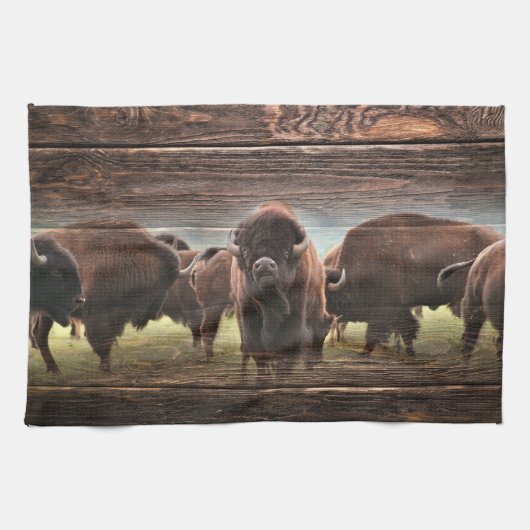 Beautiful Buffalo Herd Geschirrtuch (Horizontal)
