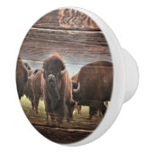 Beautiful Buffalo Herd Keramikknauf (Rechts)
