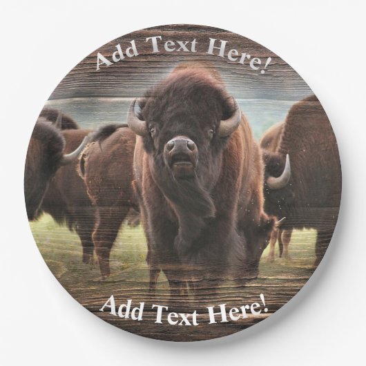 Beautiful Buffalo Herd Pappteller (Vorderseite)