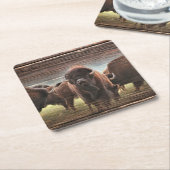 Beautiful Buffalo Herd Rechteckiger Pappuntersetzer (angewinkelt)