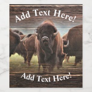 Beautiful Buffalo Herd Weinetikett