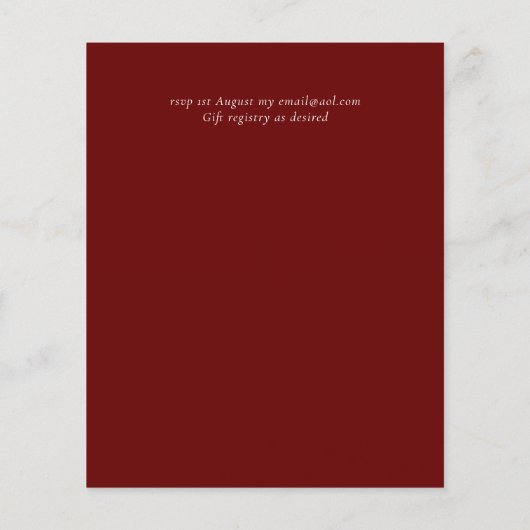 Beautiful Burgundy Blue Eucalyptus BUDGET Einladun Flyer (Hinten)