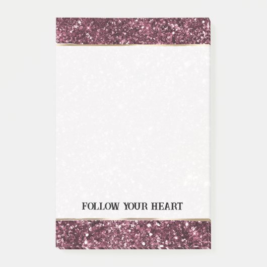 Beautiful Burgundy Red Sparkle Glitzer Post-it Klebezettel (Vorderseite)