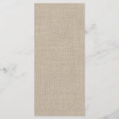 Beautiful Burlap Brautparty Menu Menükarte (Rückseite)