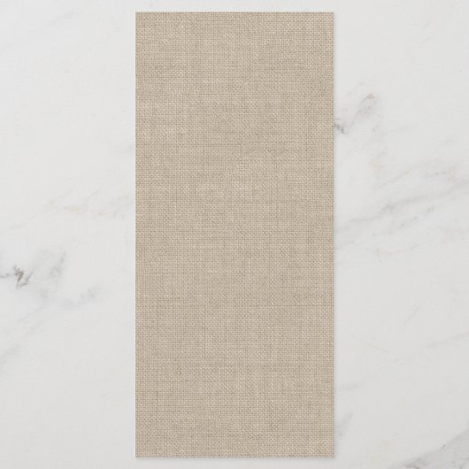 Beautiful Burlap Brautparty Menu Menükarte (Rückseite)