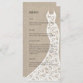 Beautiful Burlap Brautparty Menu Menükarte (Vorne/Hinten)