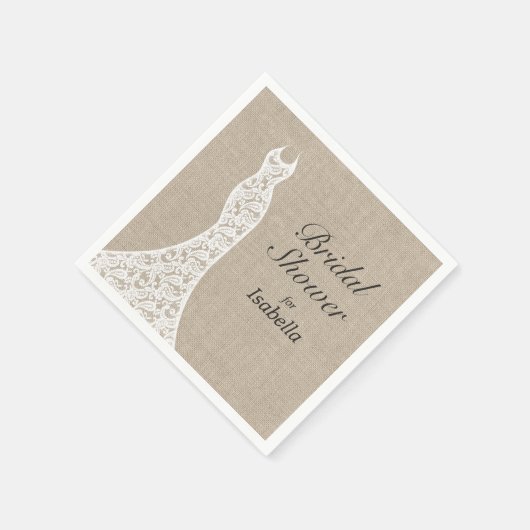 Beautiful Burlap Brautparty Napkin Serviette (Ecke)