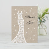 Beautiful Burlap Winter Vielen Dank Dankeskarte (Stehend Vorderseite)