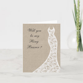 Beautiful Burlap wirst du meine Ring Bearer Card s Einladung