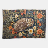 Beautiful Burrowing Owl William Morris Inspiriert Geschirrtuch (Horizontal)