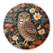 Beautiful Burrowing Owl William Morris Inspiriert Keramikknauf (Vorderseite)
