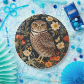 Beautiful Burrowing Owl William Morris Inspiriert Pappteller (Party)