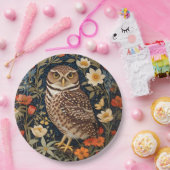Beautiful Burrowing Owl William Morris Inspiriert Pappteller (Party)