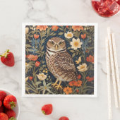 Beautiful Burrowing Owl William Morris Inspiriert Serviette (Beispiel)
