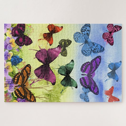 Beautiful Butterflies with Pretty Summer Puzzle (Horizontal)