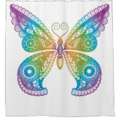 Beautiful Butterfly Farbenfrohe Erneuerbare Freude Duschvorhang (Vorderseite)