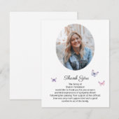 Beautiful Butterfly Foto Beerdigung Vielen Dank Dankeskarte (Vorne/Hinten)