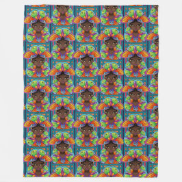 Beautiful Butterfly Girl Fleecedecke