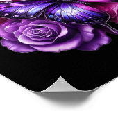 Beautiful Butterfly Purple Rose Butterfly Lovers G Poster (Ecke)