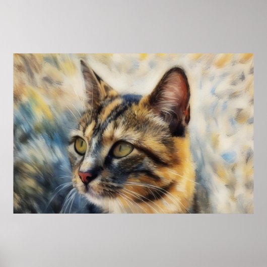 Beautiful Calico Cat Art Poster Cat Lover (Vorne)