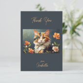 Beautiful Calico Cat Dankeskarte (Stehend Vorderseite)