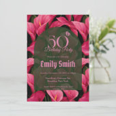 Beautiful Call Lilies Floral 15Th Birthday Party Einladung (Stehend Vorderseite)