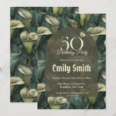 Beautiful Call Lilies Themed Milestone Birthday Einladung (Vorne/Hinten)