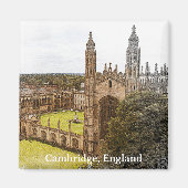 Beautiful Cambridge England UK Panorama View Magnet (Vorne)