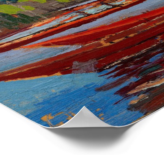 Beautiful Canadian Lake Scene Tom Thomson Bateaux Poster (Ecke)