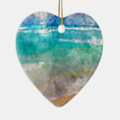 Beautiful Cancun Beach - Wasserfarbe Keramik Ornament (Rechts)