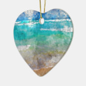 Beautiful Cancun Beach - Wasserfarbe Keramik Ornament (Links)