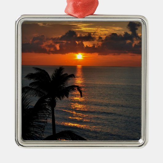 Beautiful Cancun Sunset Ornament Aus Metall (Vorne)