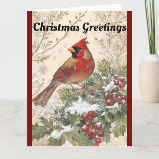 Beautiful Cardinal Christmas Greeting Card Karte