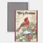 Beautiful Cardinal Christmas Magnet (Vorderseite/Rückseite)