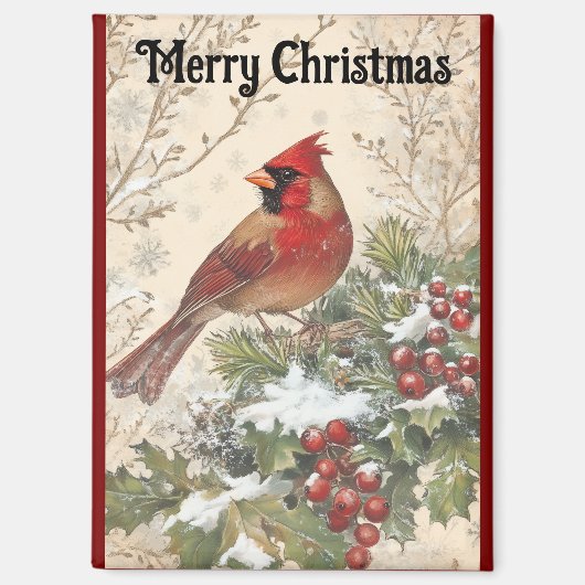 Beautiful Cardinal Christmas Magnet (Vorderseite)