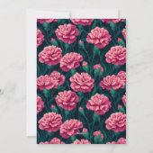 Beautiful Carnation Charm 5Th Birthday Einladung (Rückseite)