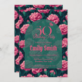 Beautiful Carnation Charm 5Th Birthday Einladung (Vorne/Hinten)