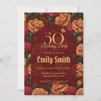 Beautiful Carnation Sparkle Her Birthday Einladung