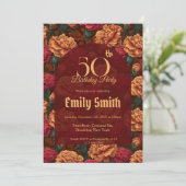 Beautiful Carnation Sparkle Her Birthday Einladung (Stehend Vorderseite)