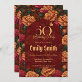 Beautiful Carnation Sparkle Her Birthday Einladung (Vorne/Hinten)