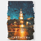 Beautiful Cartagena by Night Colombia City View Magnet (Vorderseite)