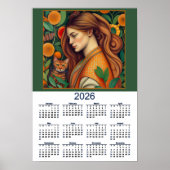 Beautiful Cat and Lady 2026 Calendar Poster (Vorne)