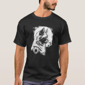 beautiful cat and sunflower with moon silhouette   T-Shirt (Vorderseite)