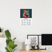 Beautiful Cat Calendar Watercolor Cat Poster (Heimbüro)
